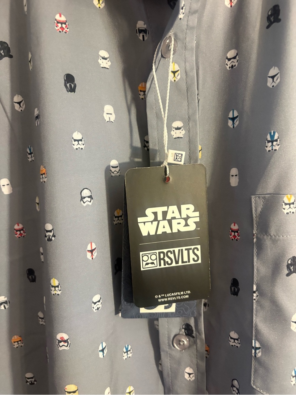 RSVLT Men’s LARGE NWT Button shirt Starwars Troopers Casual Golf - Picture 3 of 10